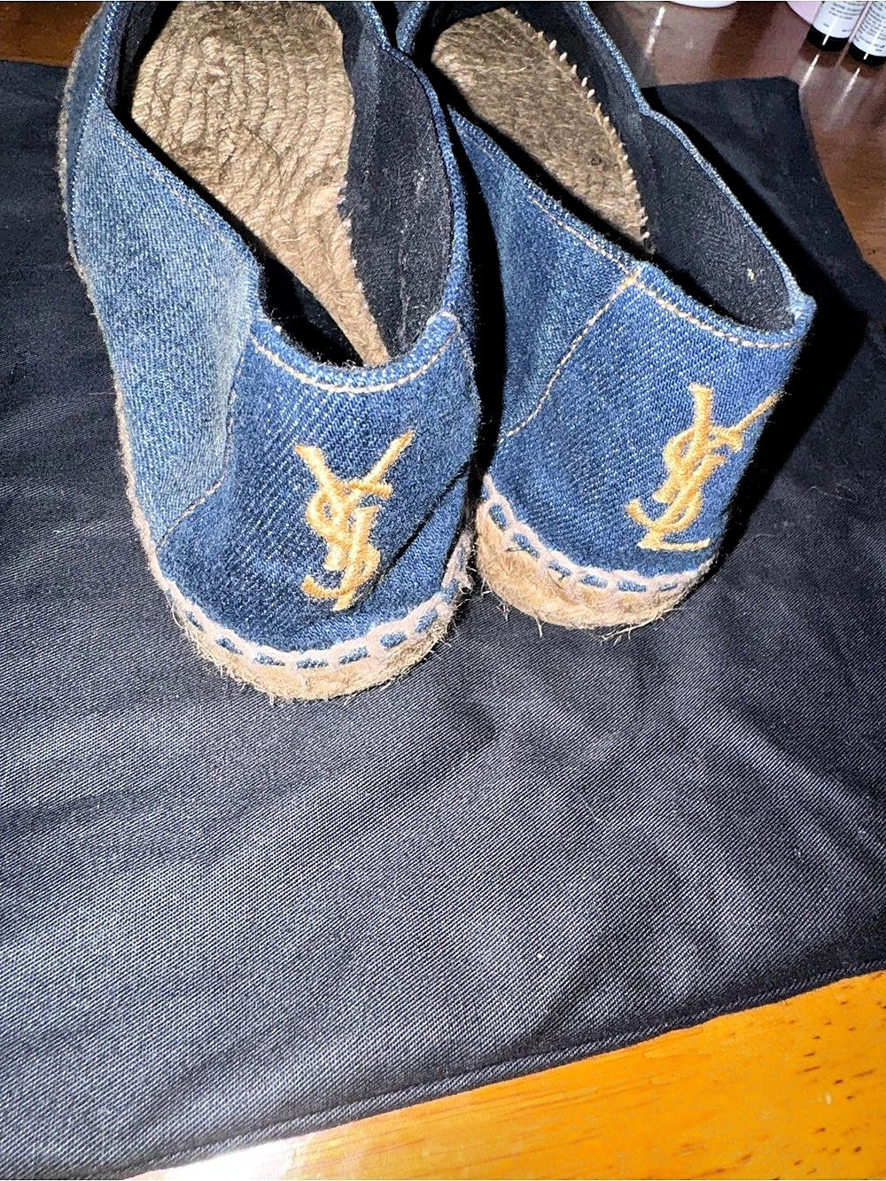 Saint Laurent  Denim YSL Espadrilles  EUC